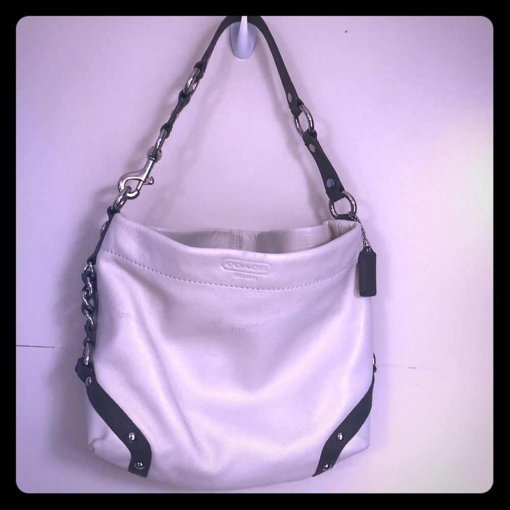 Coach cream/gray shoulder bag